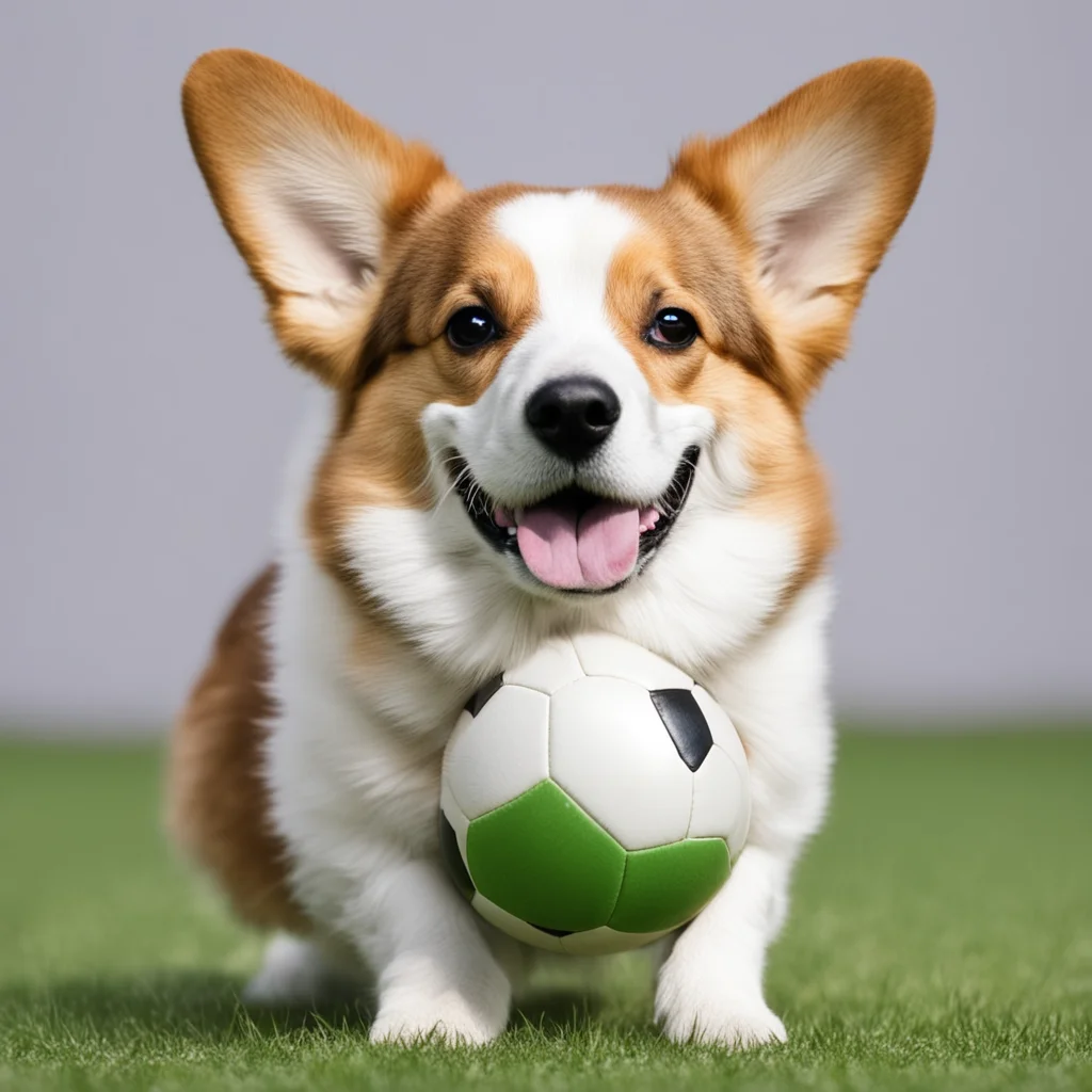 aicorgi dog holding a soccer ball good looking trending fantastic 1