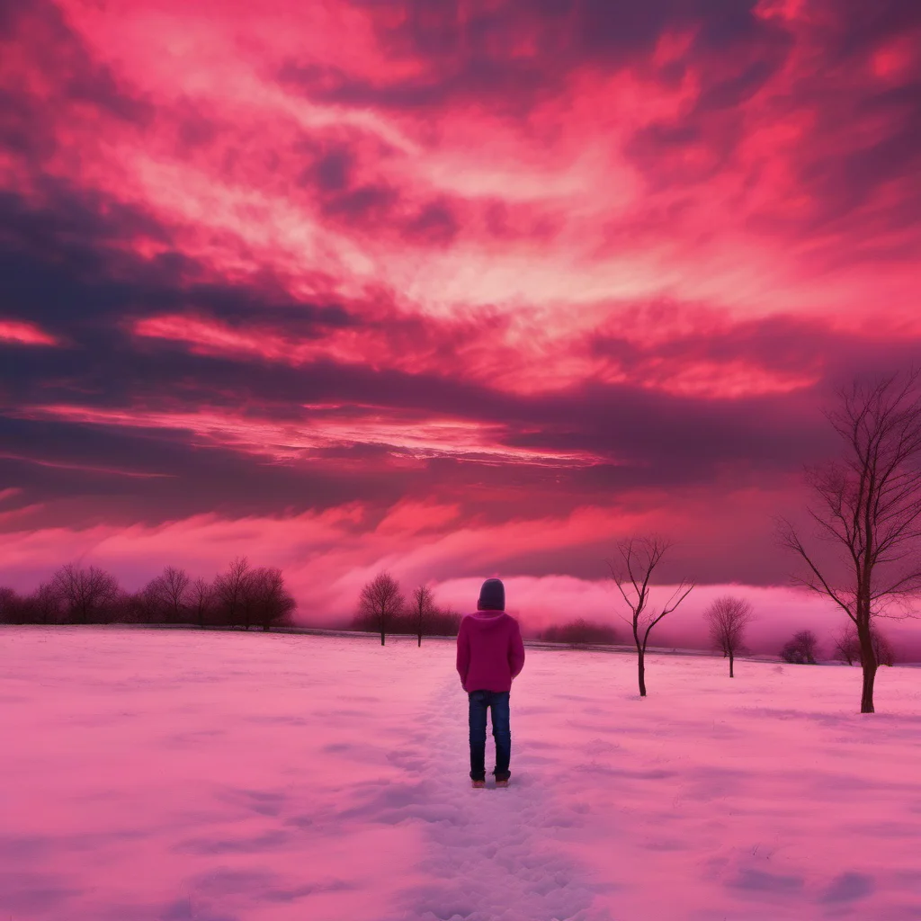 aicounty side boy enjoying red pink clouds in sunset cold good looking trending fantastic 1