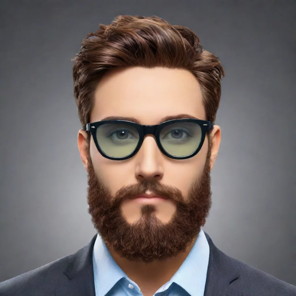 aicrea un avatar con gafas y barba 