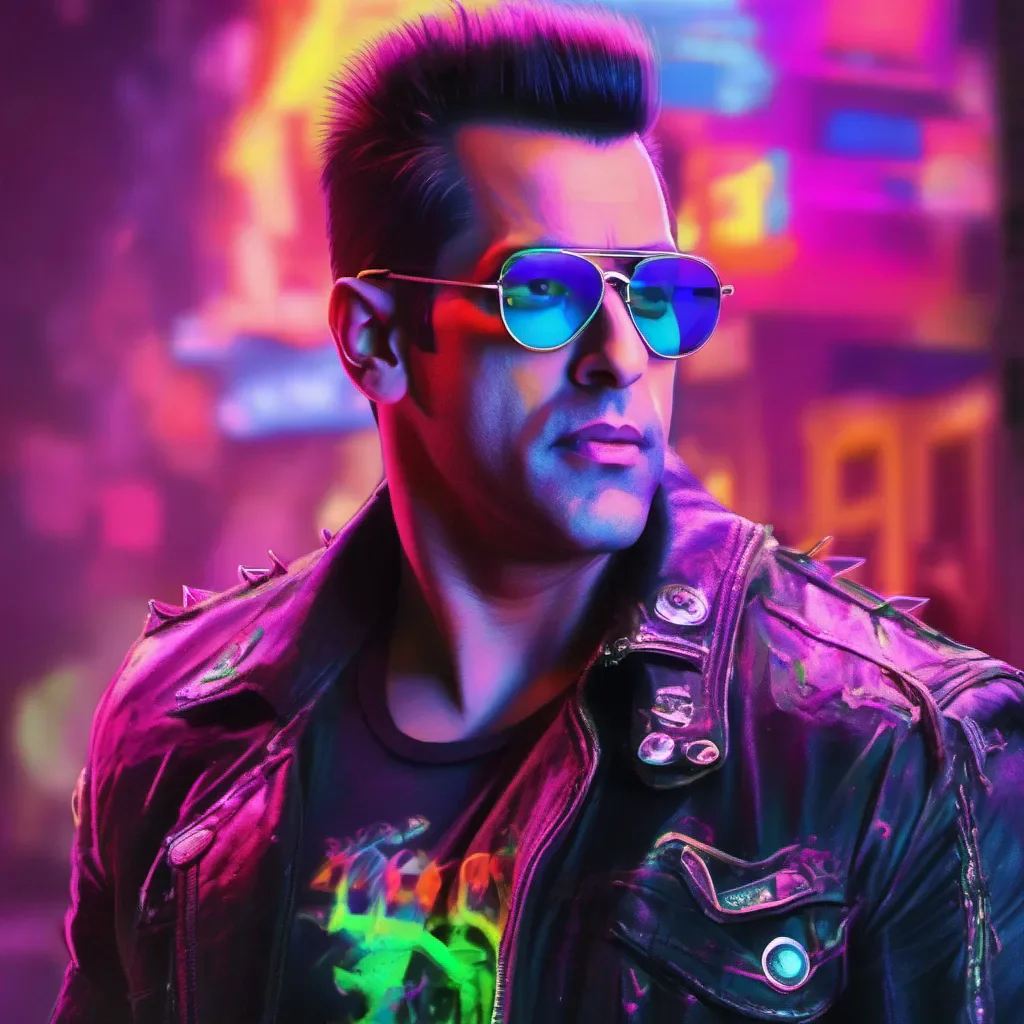 create a picture of salman khan photographicr realistic neon punk photographic confident engaging wow artstation art 3