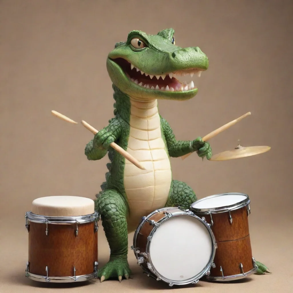 aicrocodile playing drums