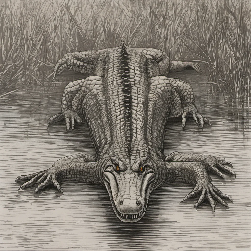 aicrocodile with two heads two tails