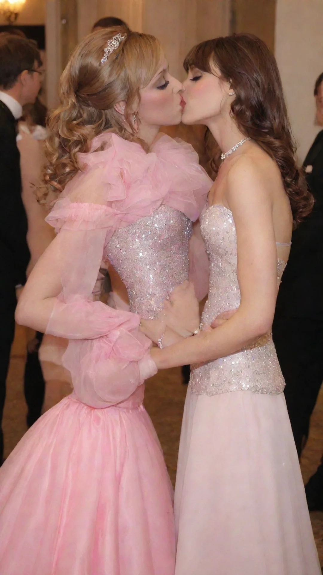 aicrossdresser%2C prom dress%2C kissing girl tall