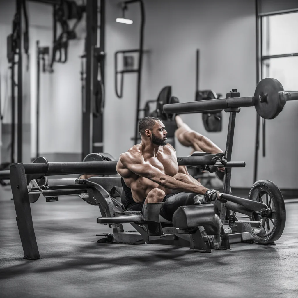 aicrossfit athlete working on the rower machine 