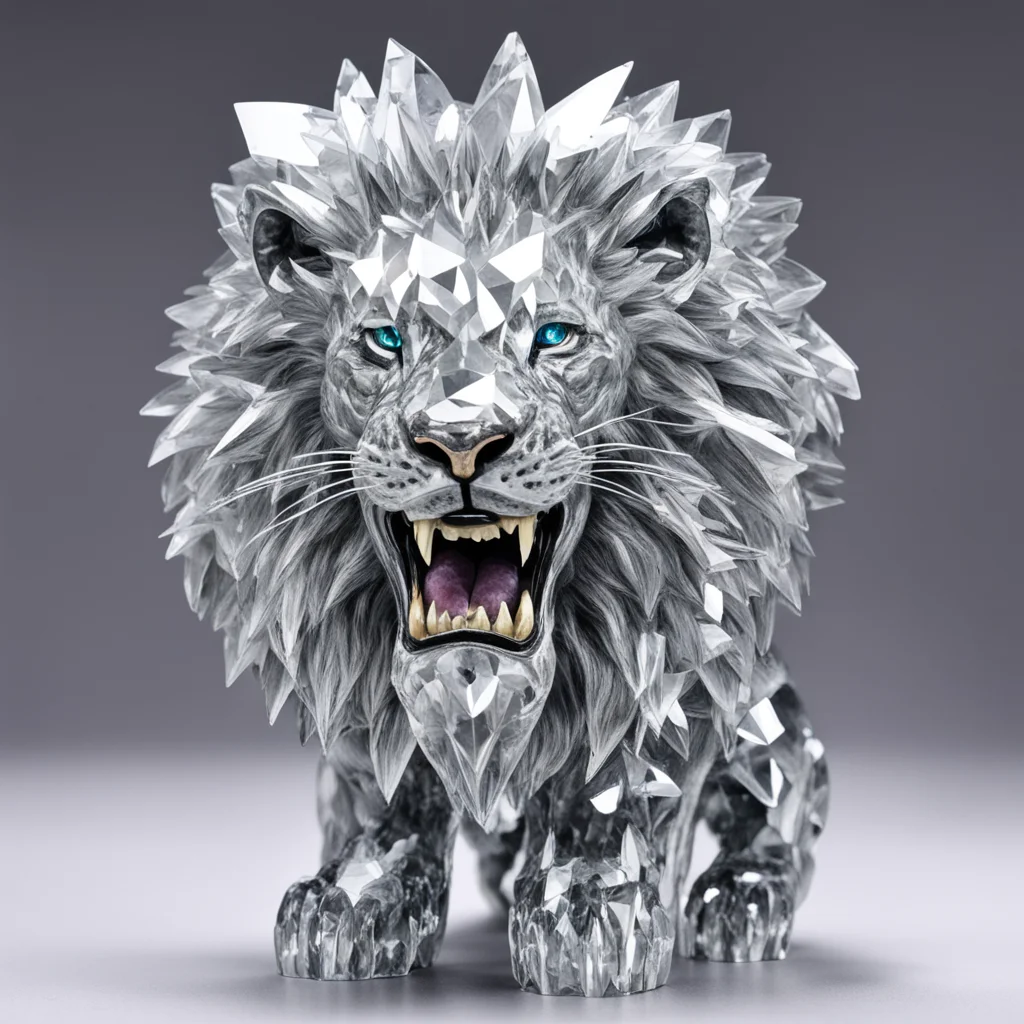 aicrystal lion with big crystal fangs good looking trending fantastic 1