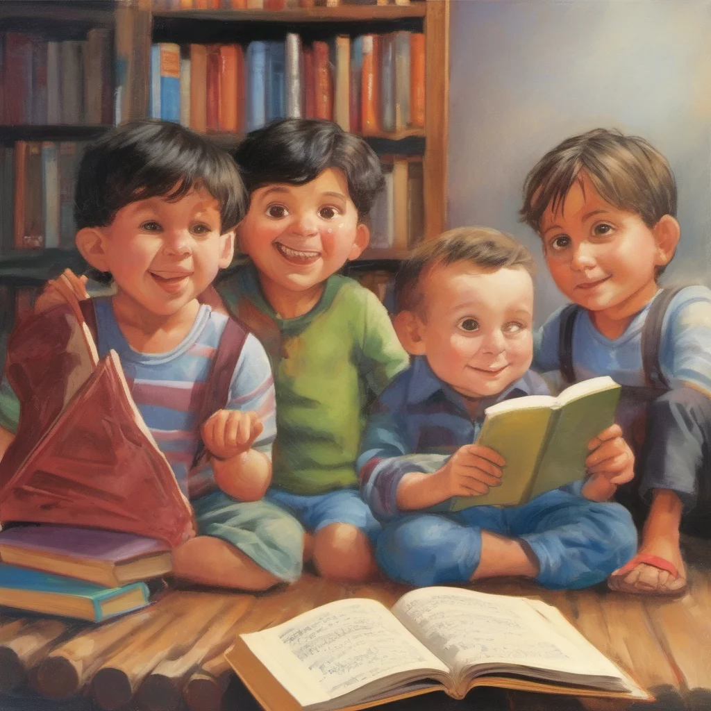 aicuatro ni%C3%B1os y un libro
