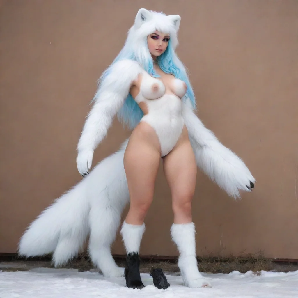 aicubby 7 foot tall arctic fox monster girl