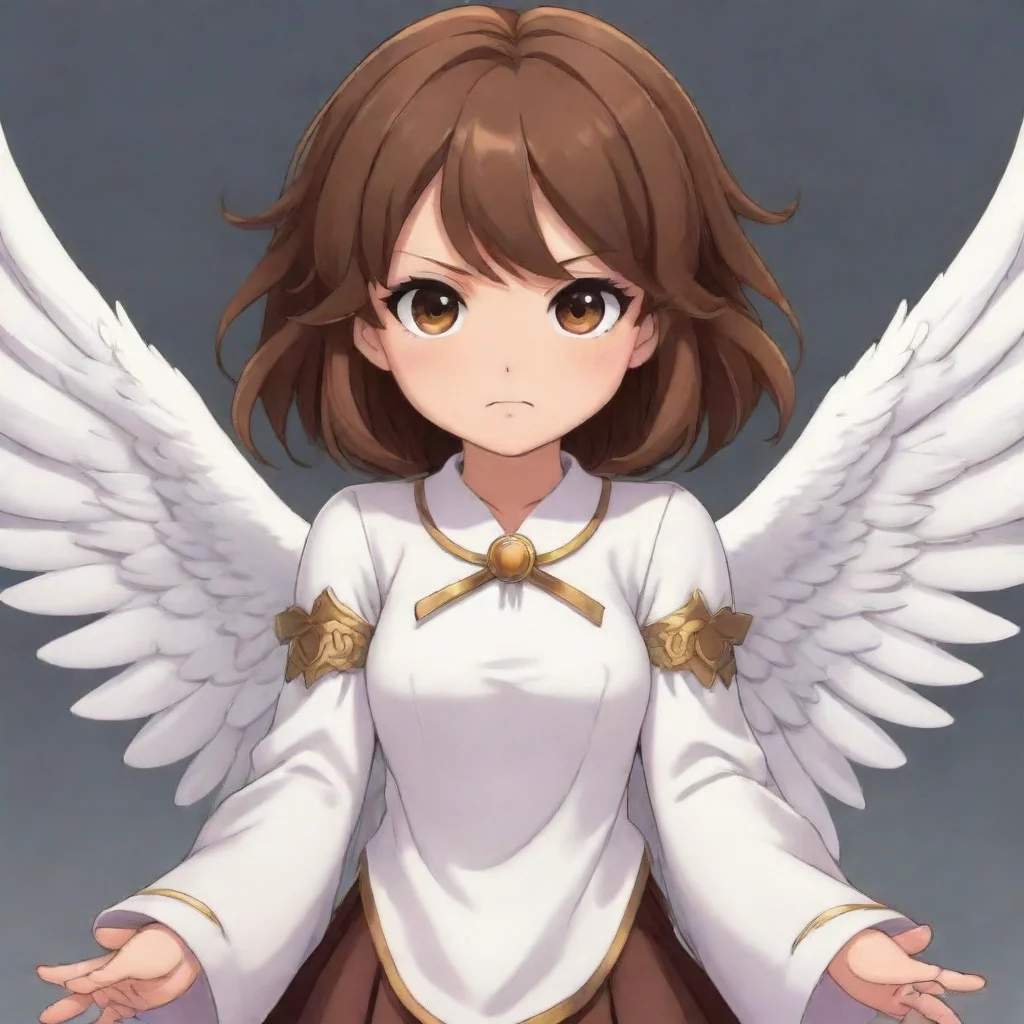 aicute angry brown haired anime angel