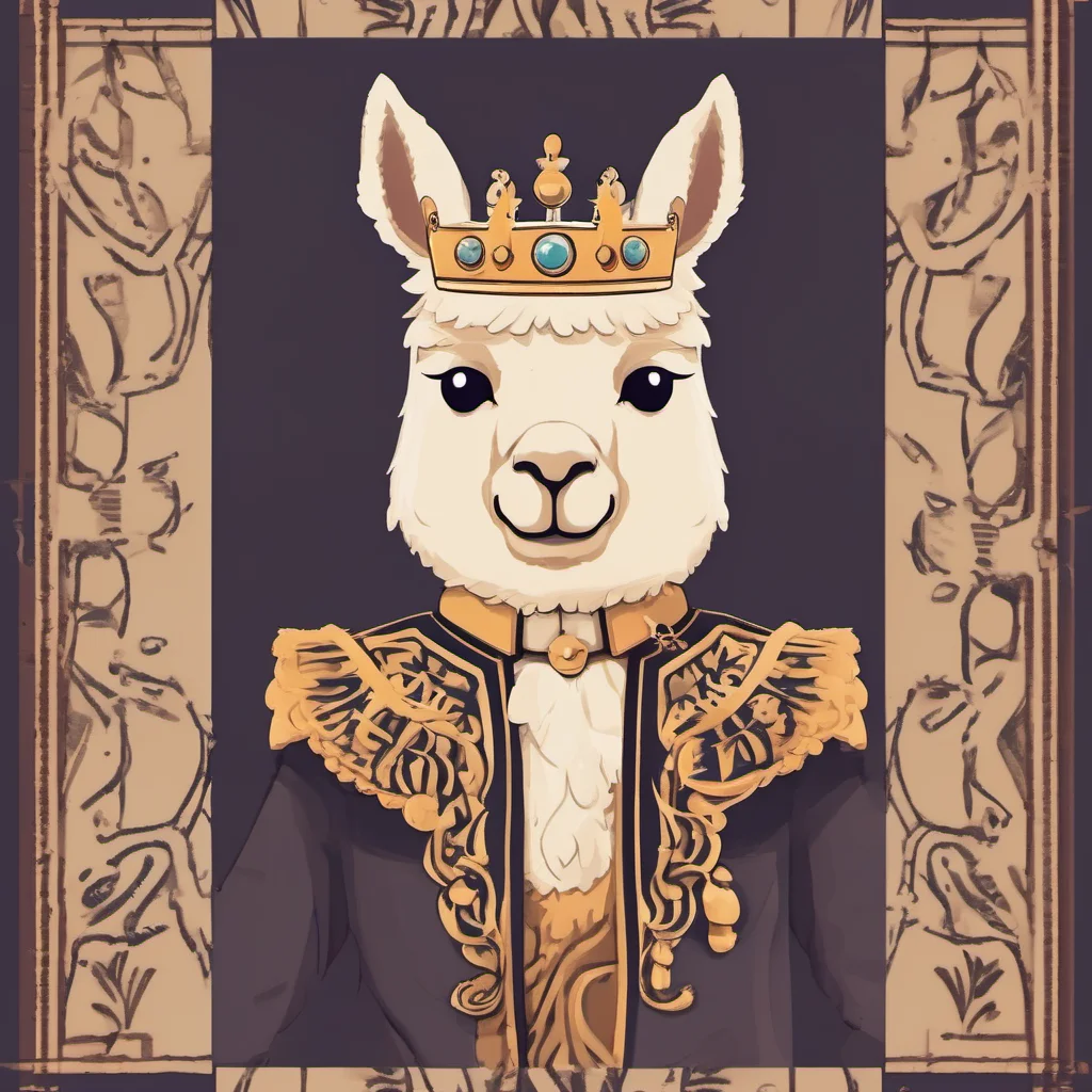 cute animal alpaca character royal king portrait adorable character fancy regal amazing awesome portrait 2