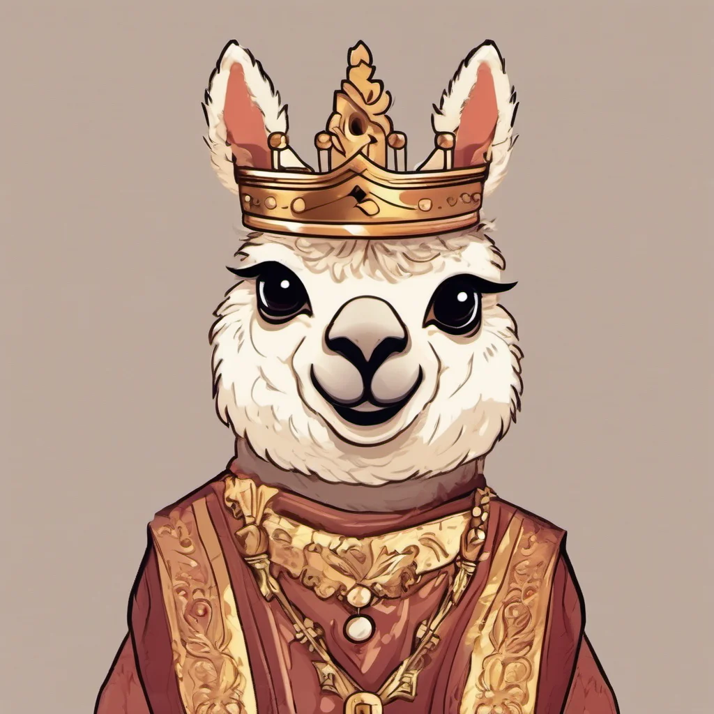 cute animal alpaca character royal king portrait adorable character fancy regal confident engaging wow artstation art 3