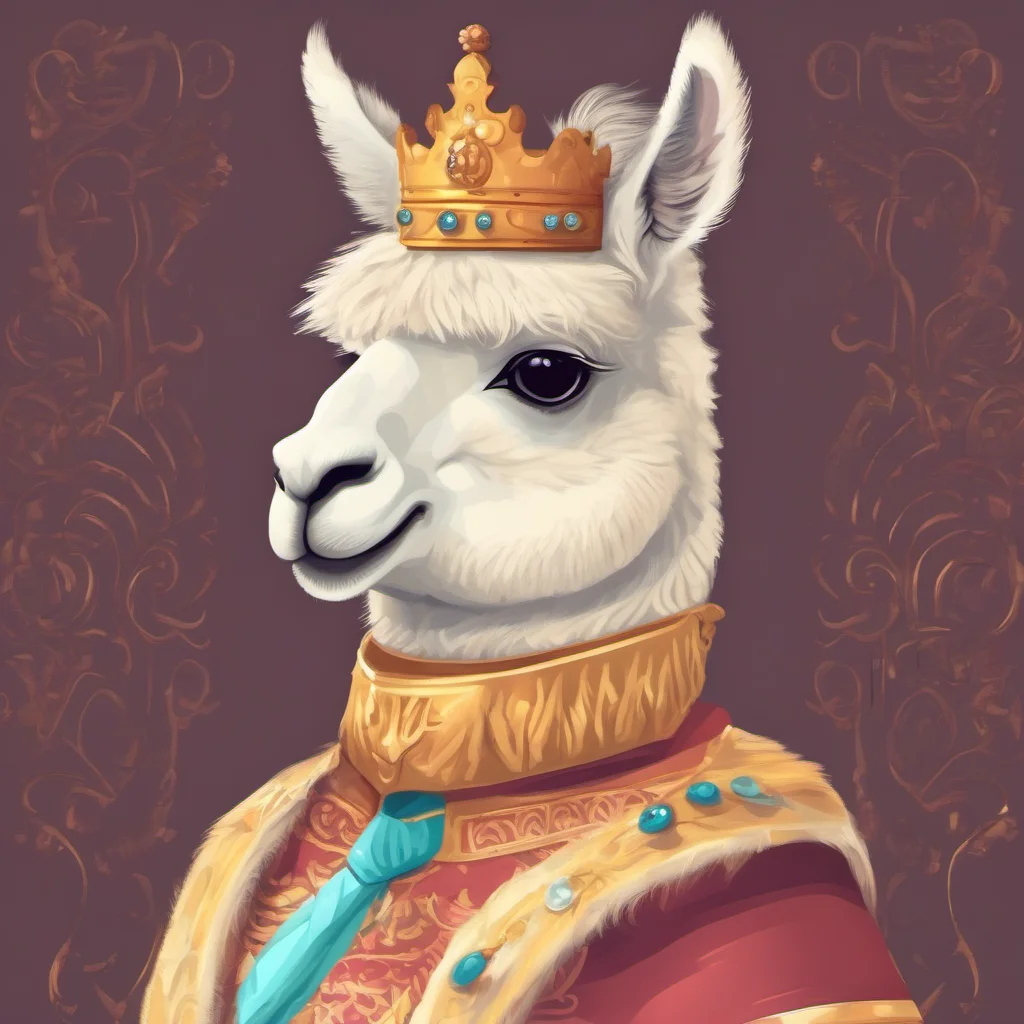 cute animal alpaca character royal king portrait adorable character fancy regal good looking trending fantastic 1