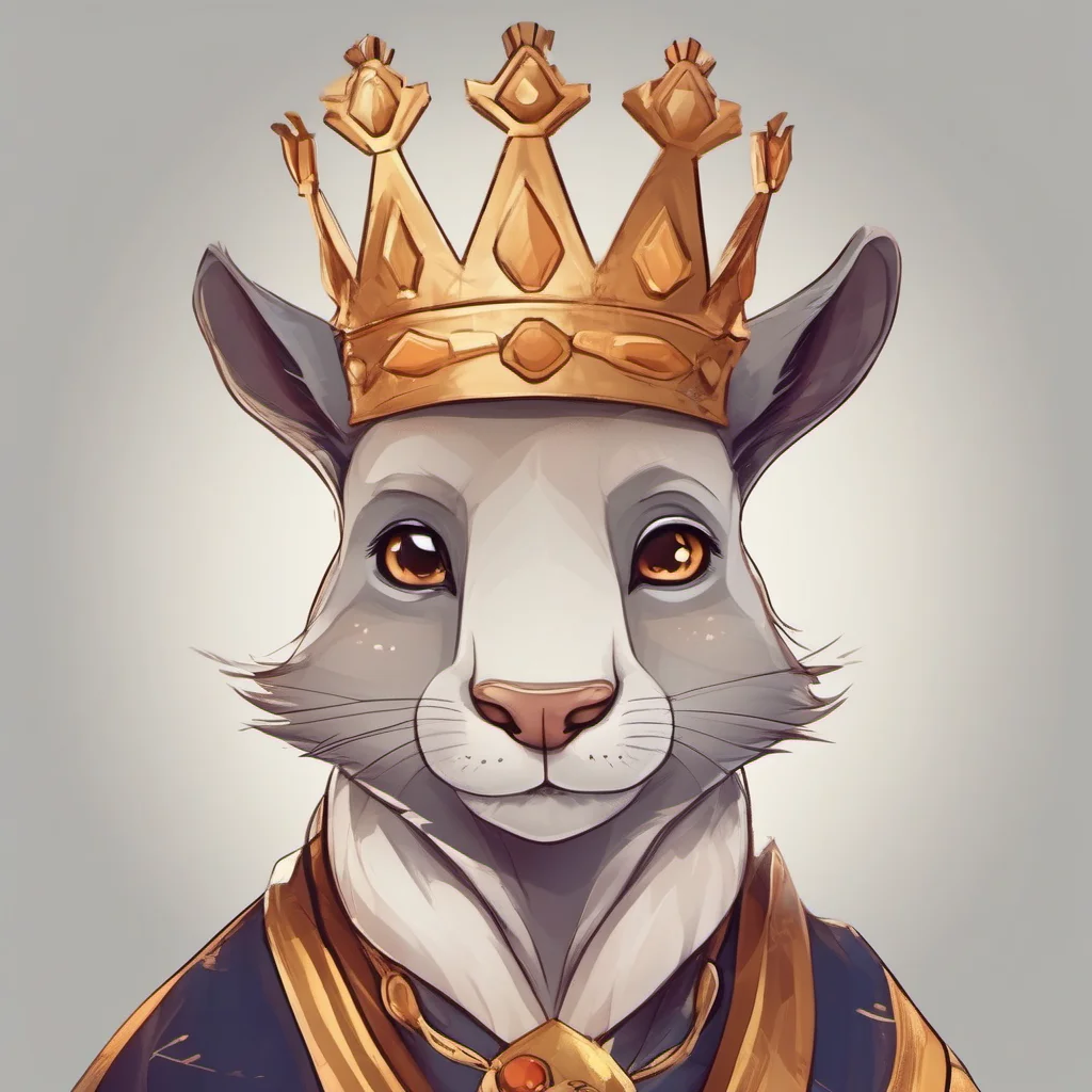 aicute animal character royal king portrait adorable character being regal confident engaging wow artstation art 3