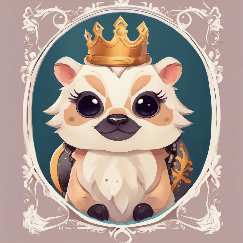 cute animal character royal king portrait adorable character fancy regal