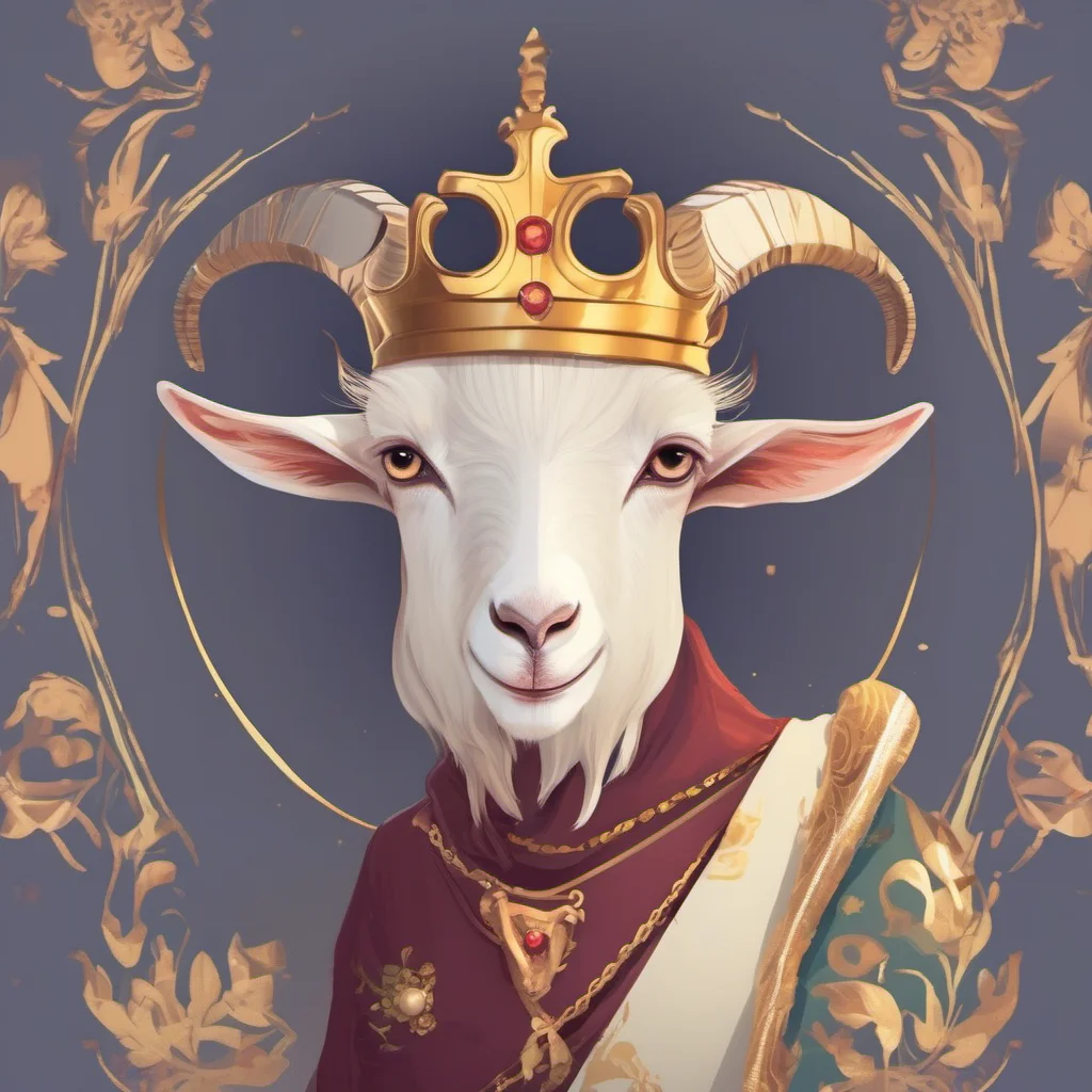 cute animal goat character royal king portrait adorable character fancy regal confident engaging wow artstation art 3