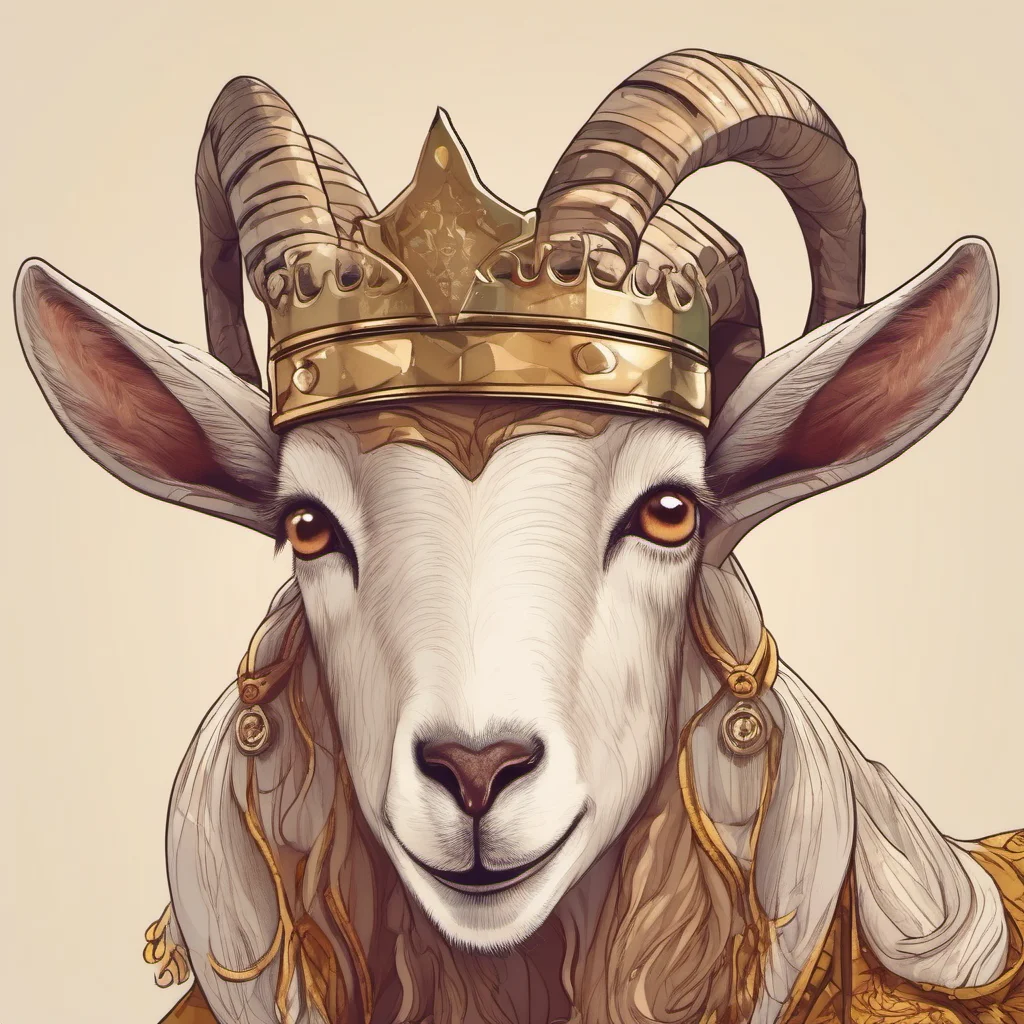 cute animal goat character royal king portrait adorable character fancy regal