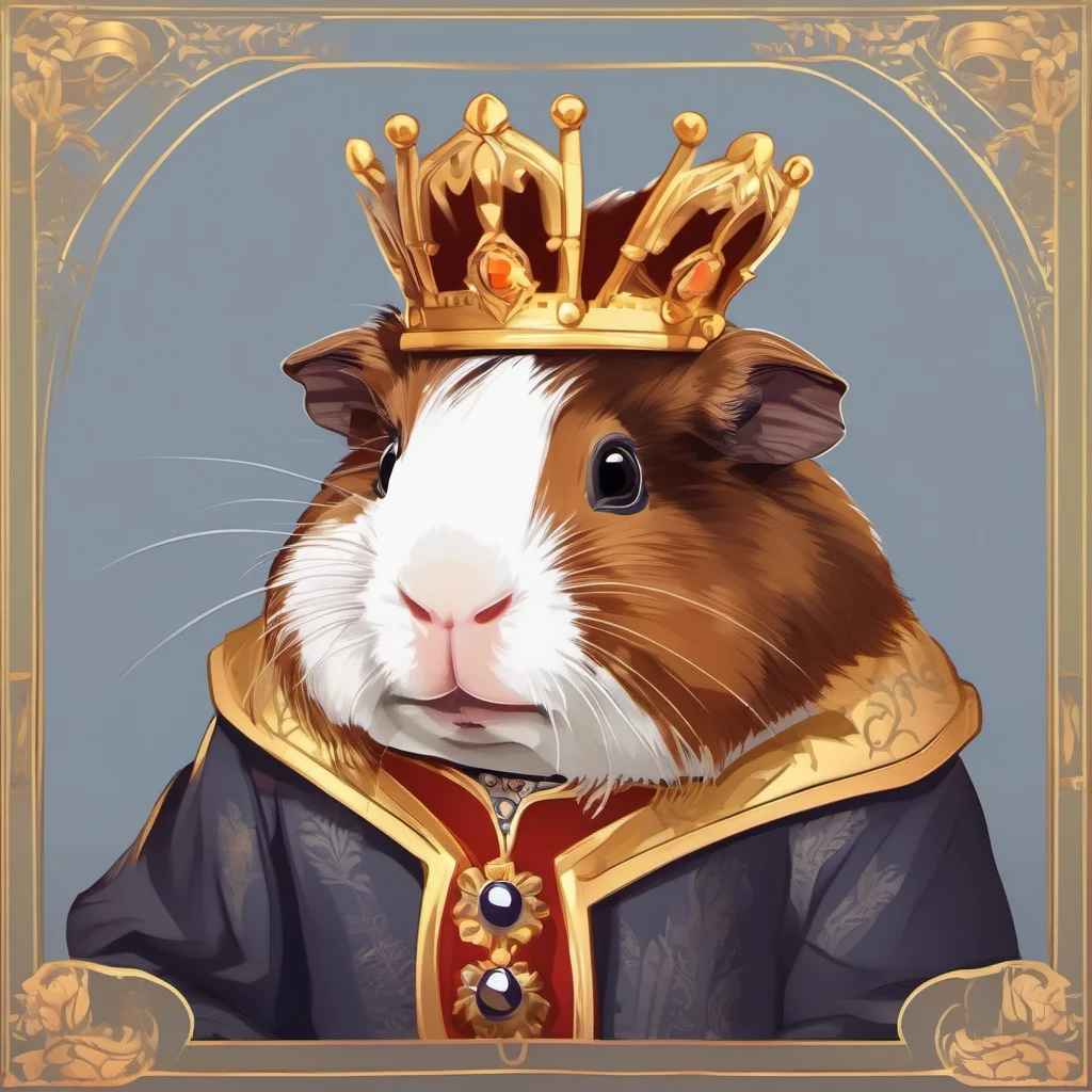aicute animal guinea pig character royal king portrait adorable character being regal good looking trending fantastic 1