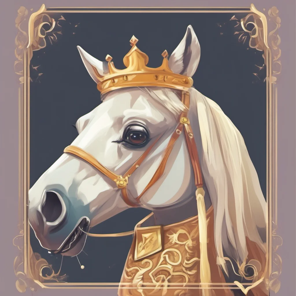 aicute animal horse character royal king portrait adorable character fancy regal