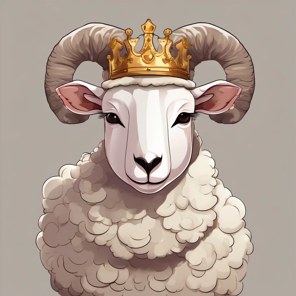 cute animal sheep character royal king portrait adorable character fancy regal confident engaging wow artstation art 3