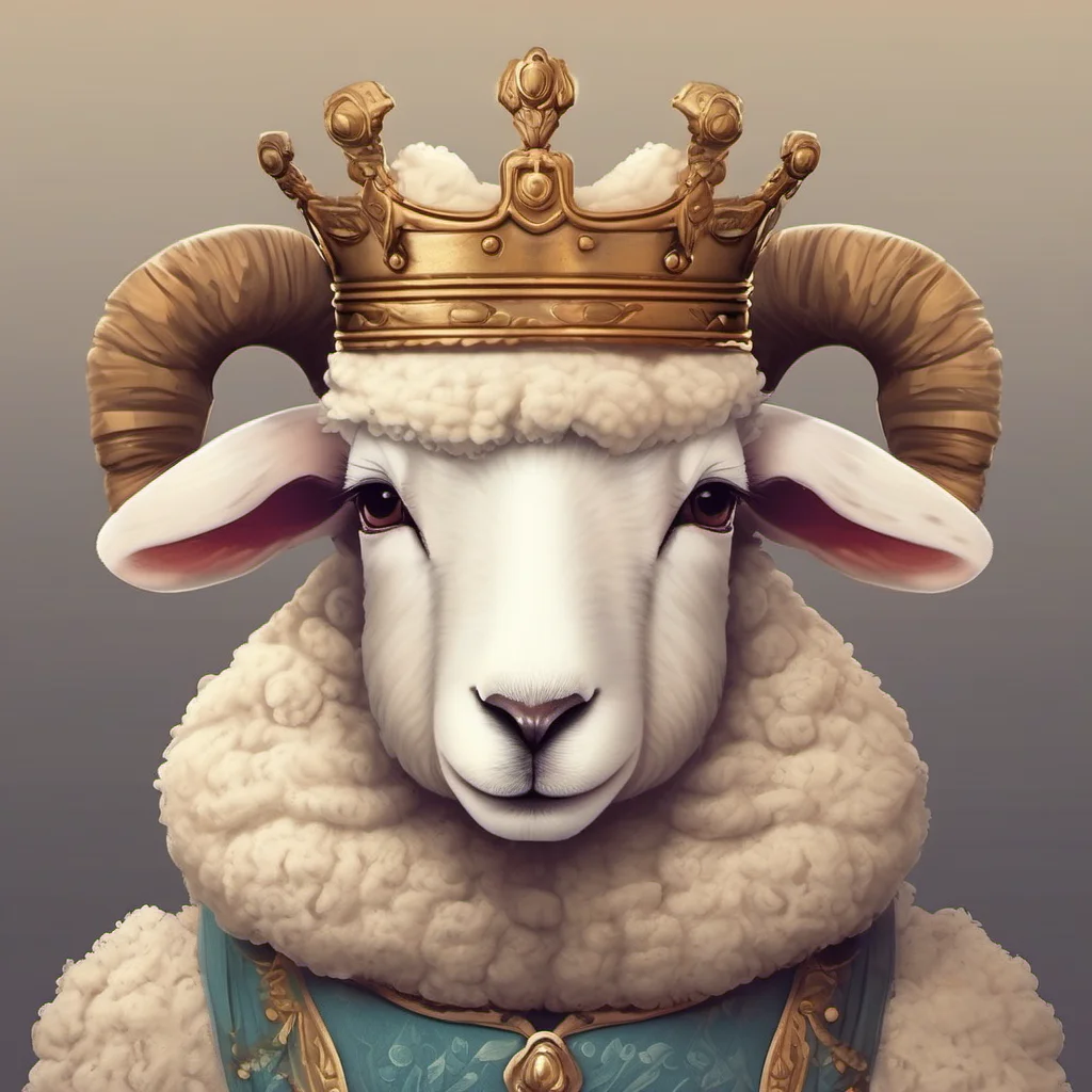 cute animal sheep character royal king portrait adorable character fancy regal good looking trending fantastic 1