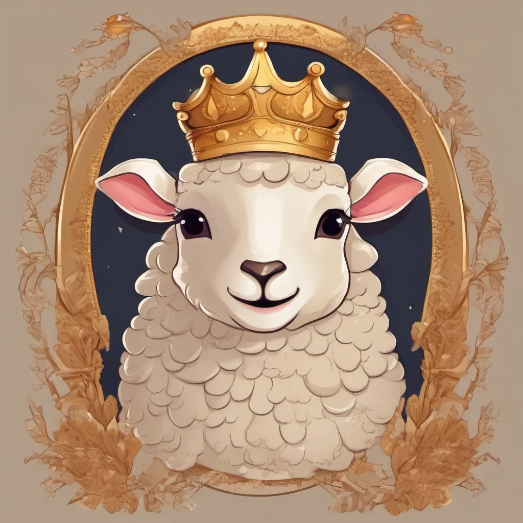 cute animal sheep character royal king portrait adorable character fancy regal