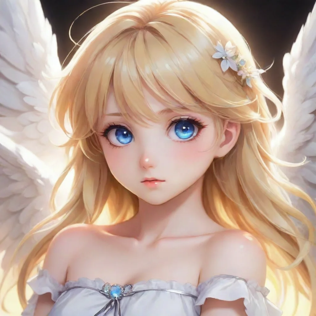 aicute blonde anime anime angel with blue eyes