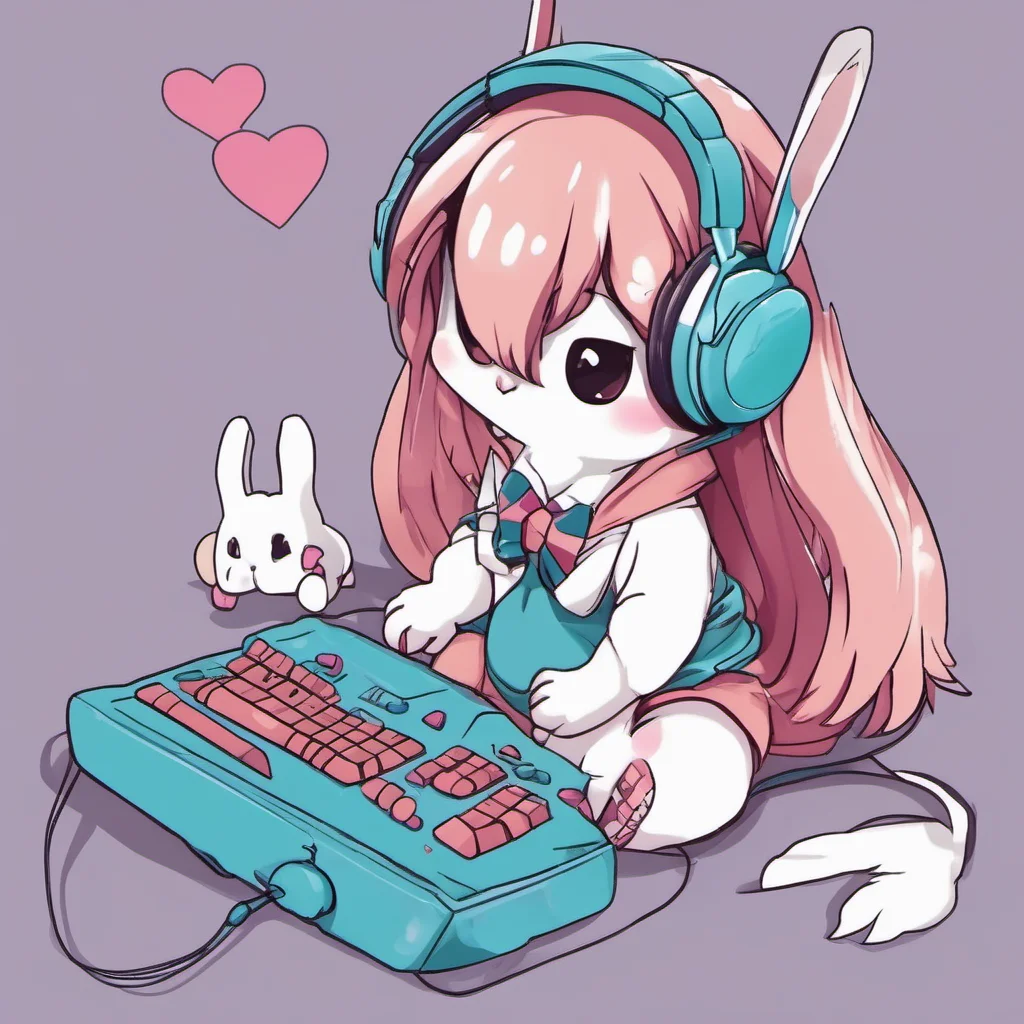 cute bunny gamer