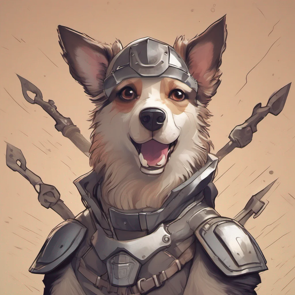aicute dog animal character portrait epic heroic armoured adorable  confident engaging wow artstation art 3