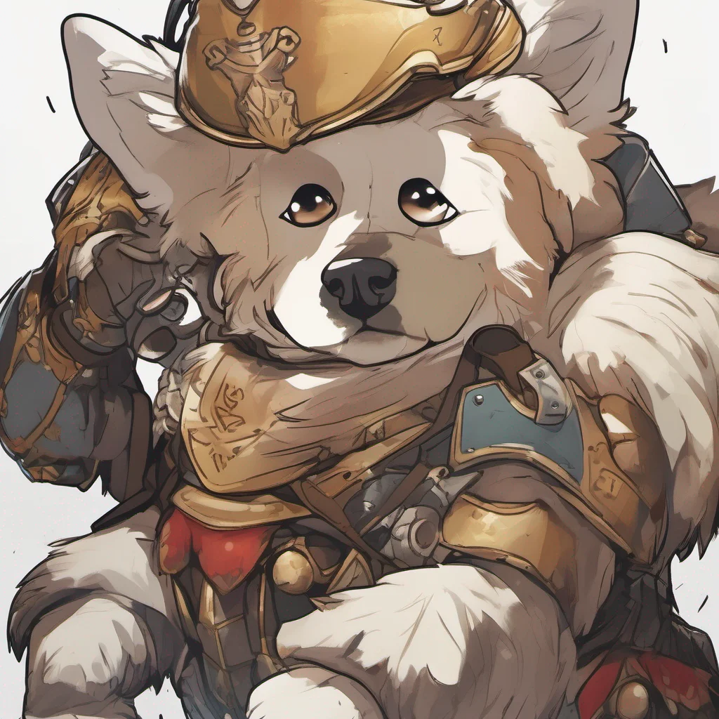 cute dog animal character portrait epic heroic armoured adorable 