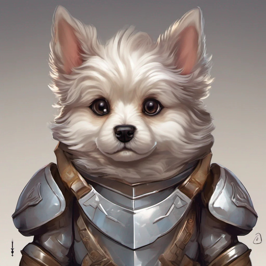 aicute dog puppy eyes character portrait epic heroic armoured adorable  confident engaging wow artstation art 3
