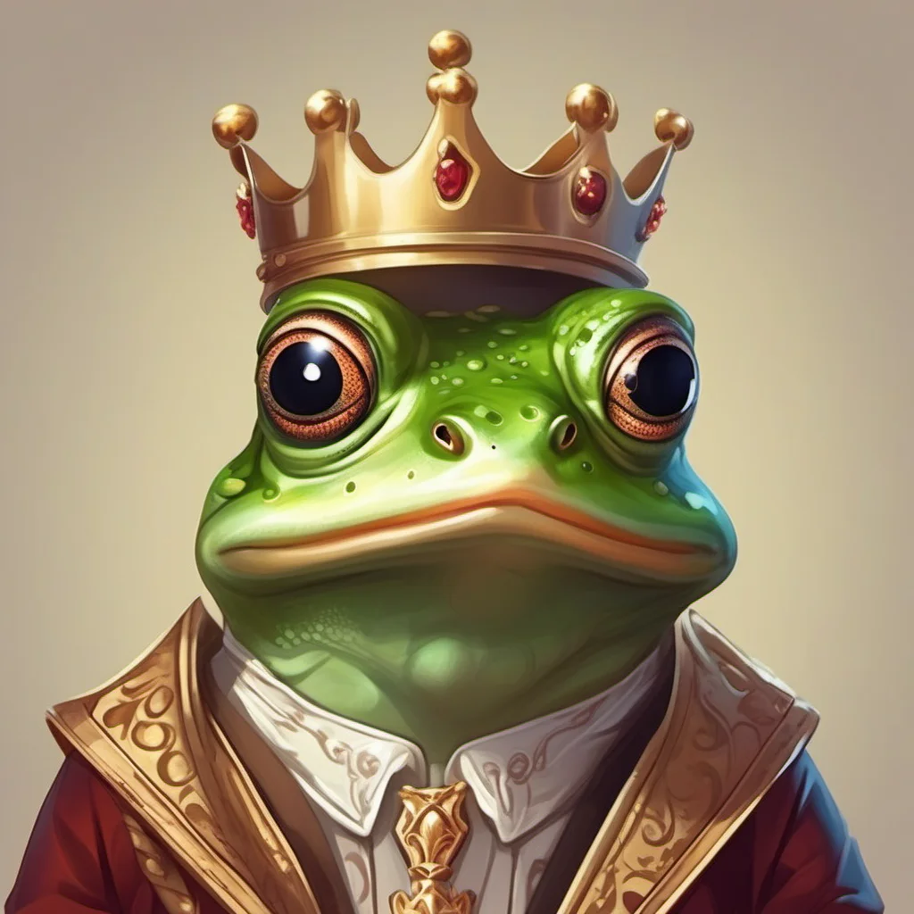 cute frog character royal king portrait adorable character fancy regal confident engaging wow artstation art 3