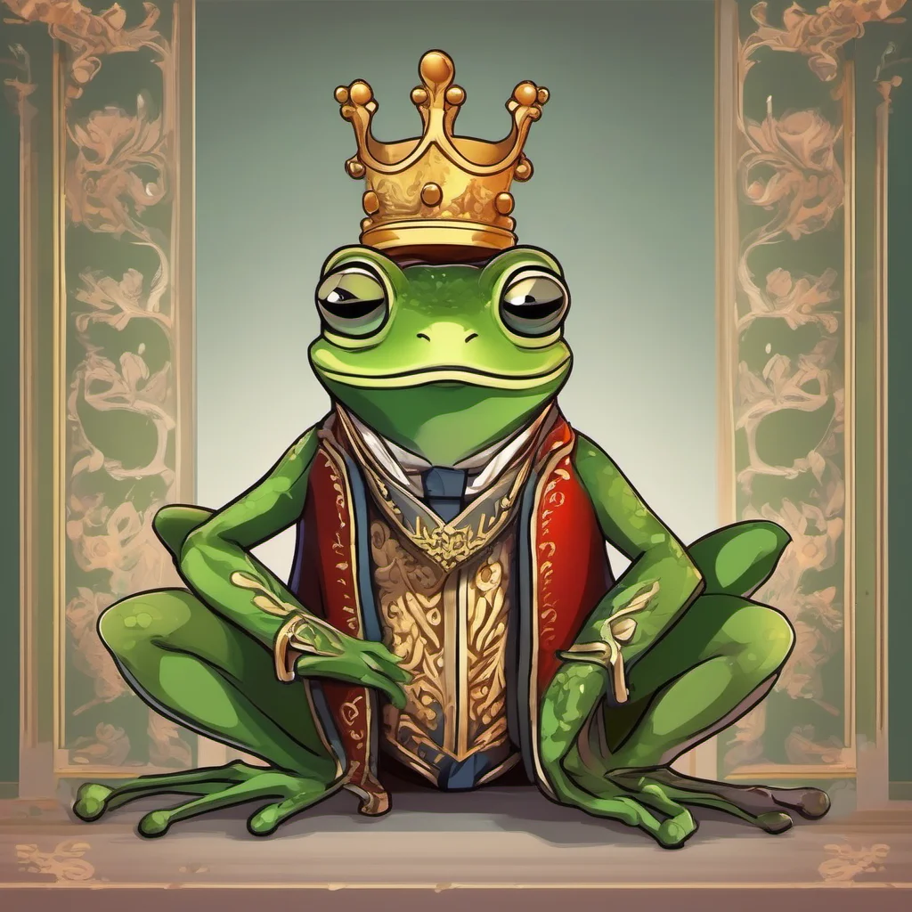 cute frog character royal king portrait adorable character fancy regal good looking trending fantastic 1
