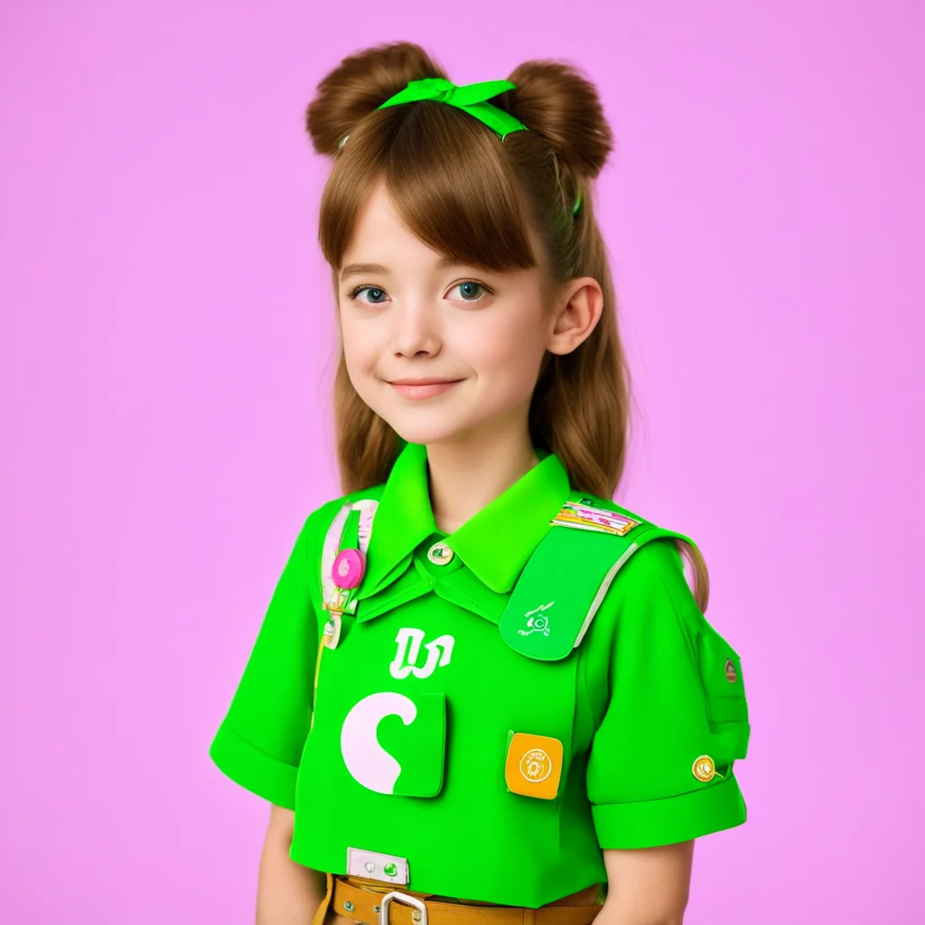 cute girl wearing a girlscout u iform