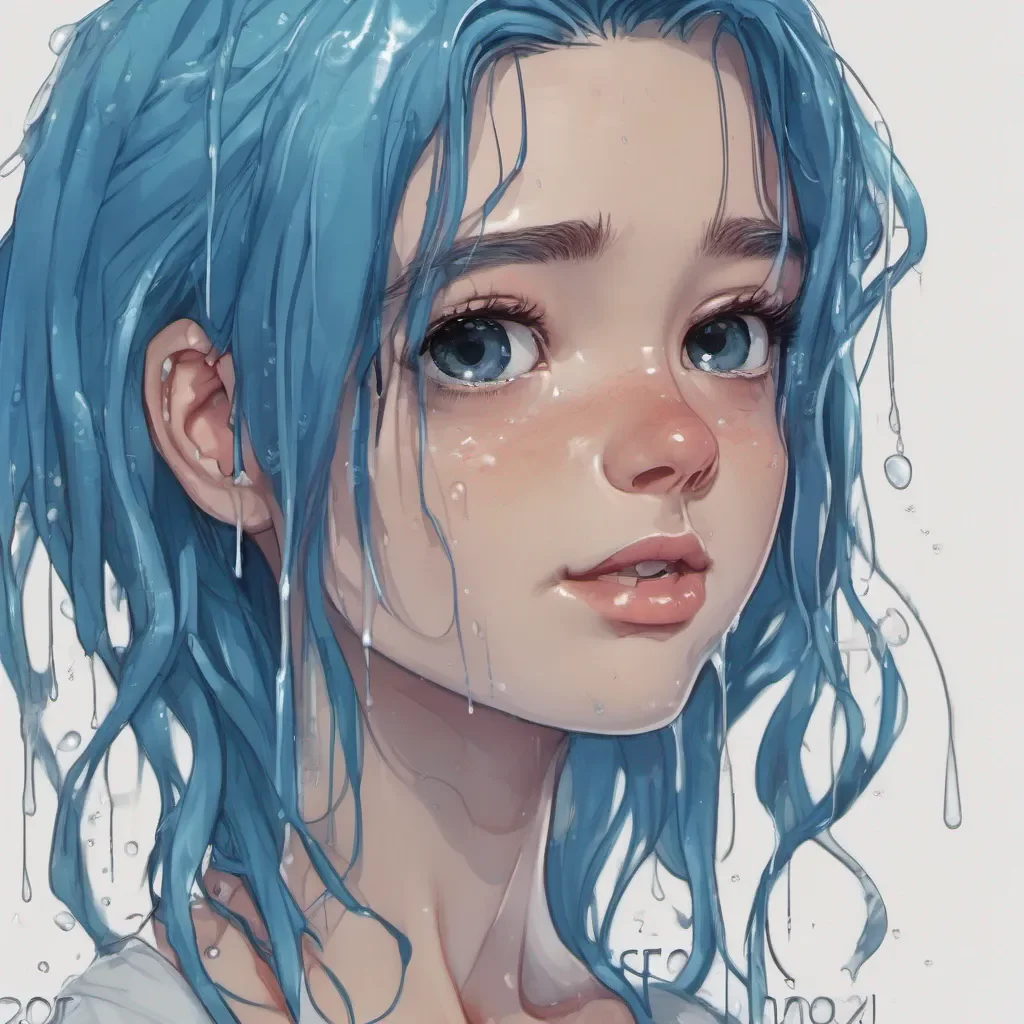 cute girl with wet blue hair good looking trending fantastic 1