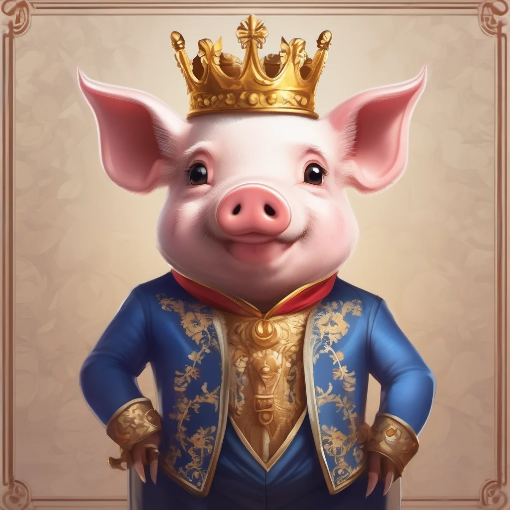 aicute pig character royal king portrait adorable character fancy regal good looking trending fantastic 1