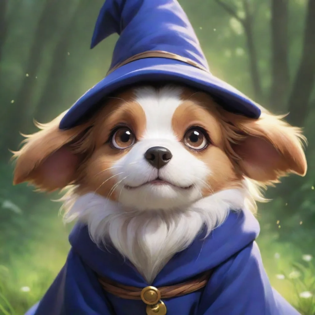 aicute puppy dog wizard artstation hd aesthetic ghibli anime fantastic portrait aww quality 