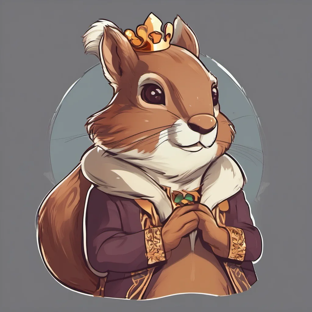 cute squirrel character royal king portrait adorable character fancy regal confident engaging wow artstation art 3