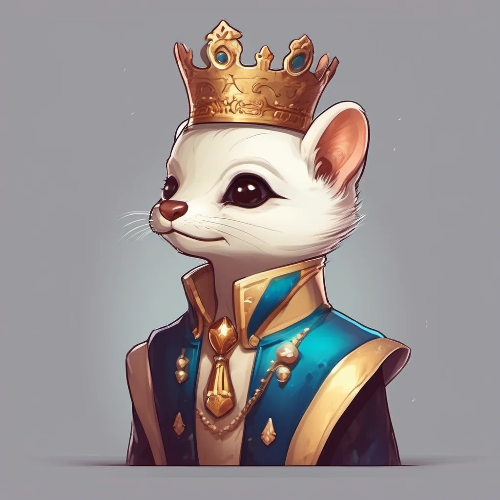 cute stoat character royal king portrait adorable character fancy regal confident engaging wow artstation art 3