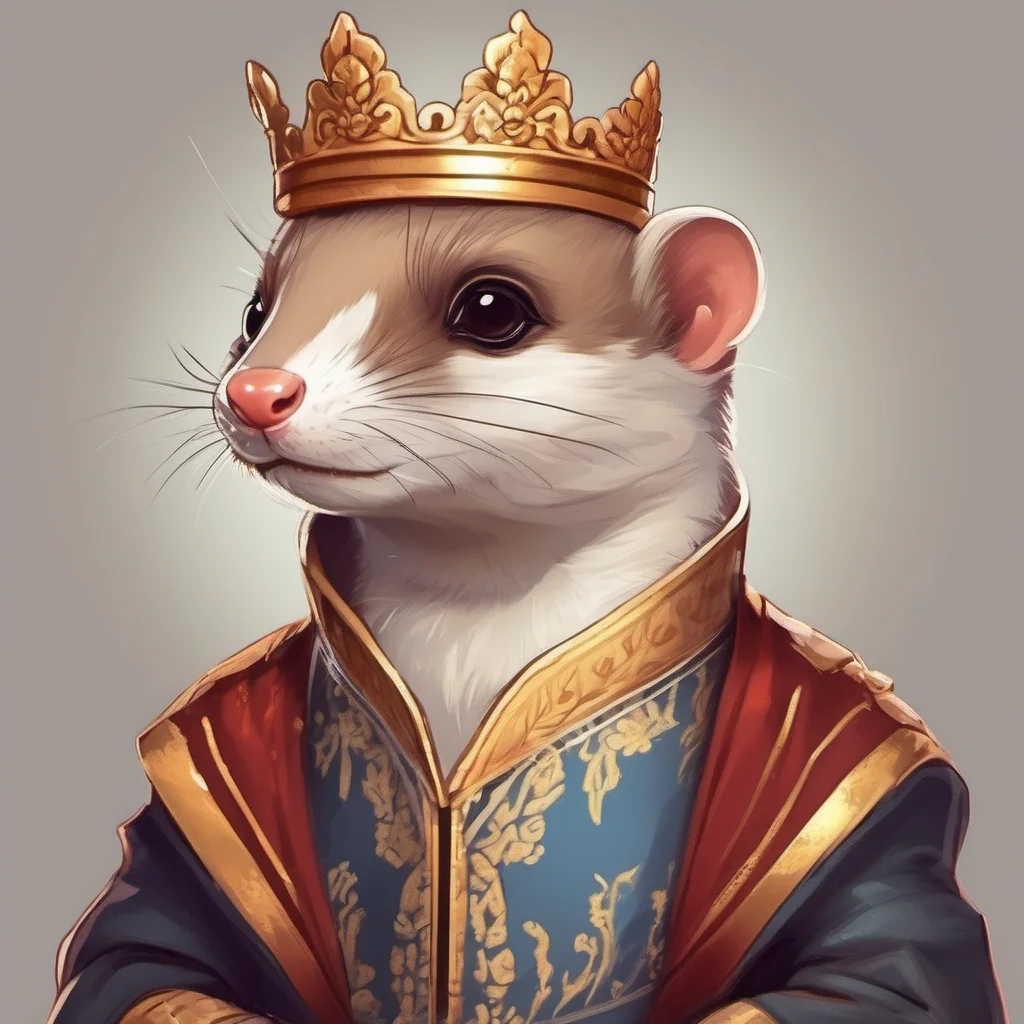 cute weasel character royal king portrait adorable character fancy regal amazing awesome portrait 2