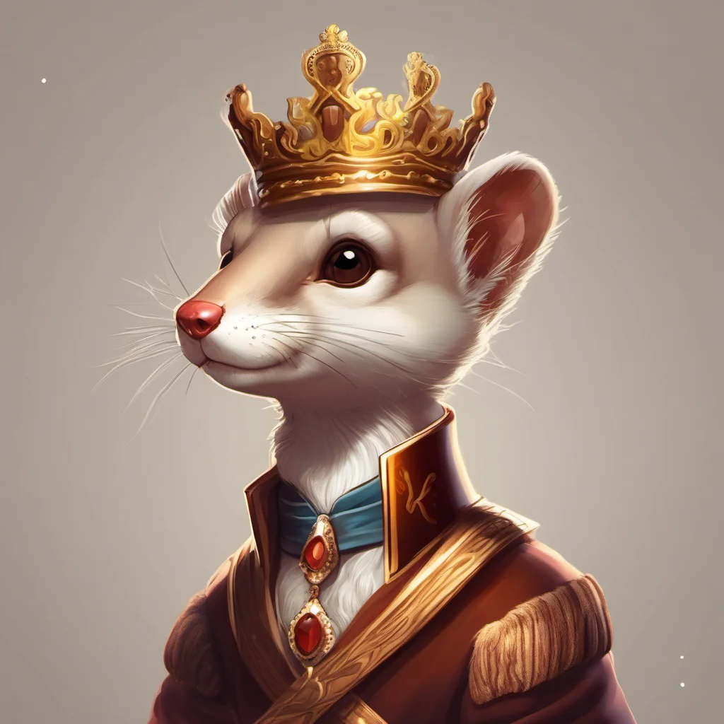 aicute weasel character royal king portrait adorable character fancy regal confident engaging wow artstation art 3