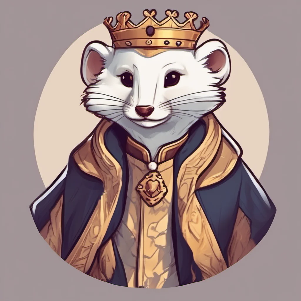 cute weasel character royal king portrait adorable character fancy regal good looking trending fantastic 1