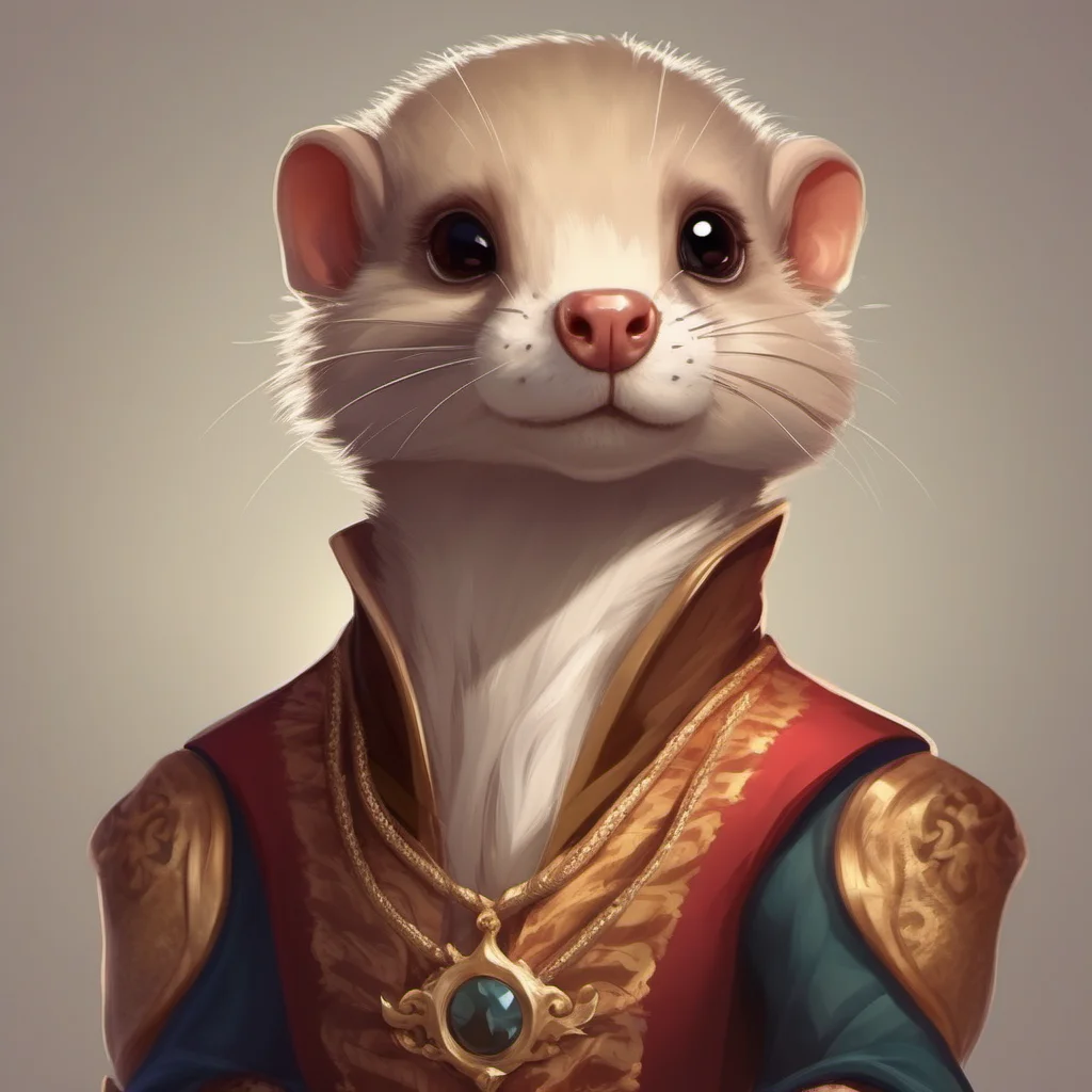 aicute weasel character royal king portrait adorable character fancy regal