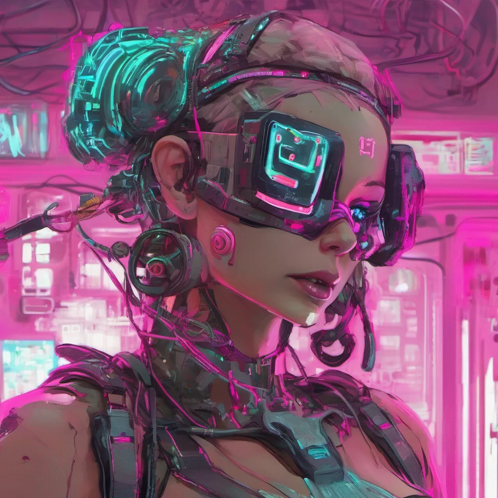 cybernetic nurse neon punk