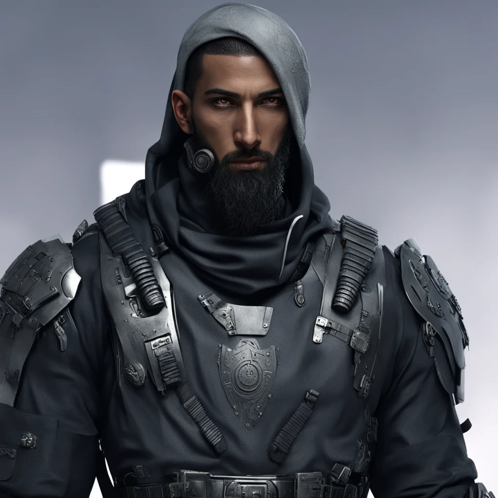 cyberpunk male muslim warrior amazing awesome portrait 2
