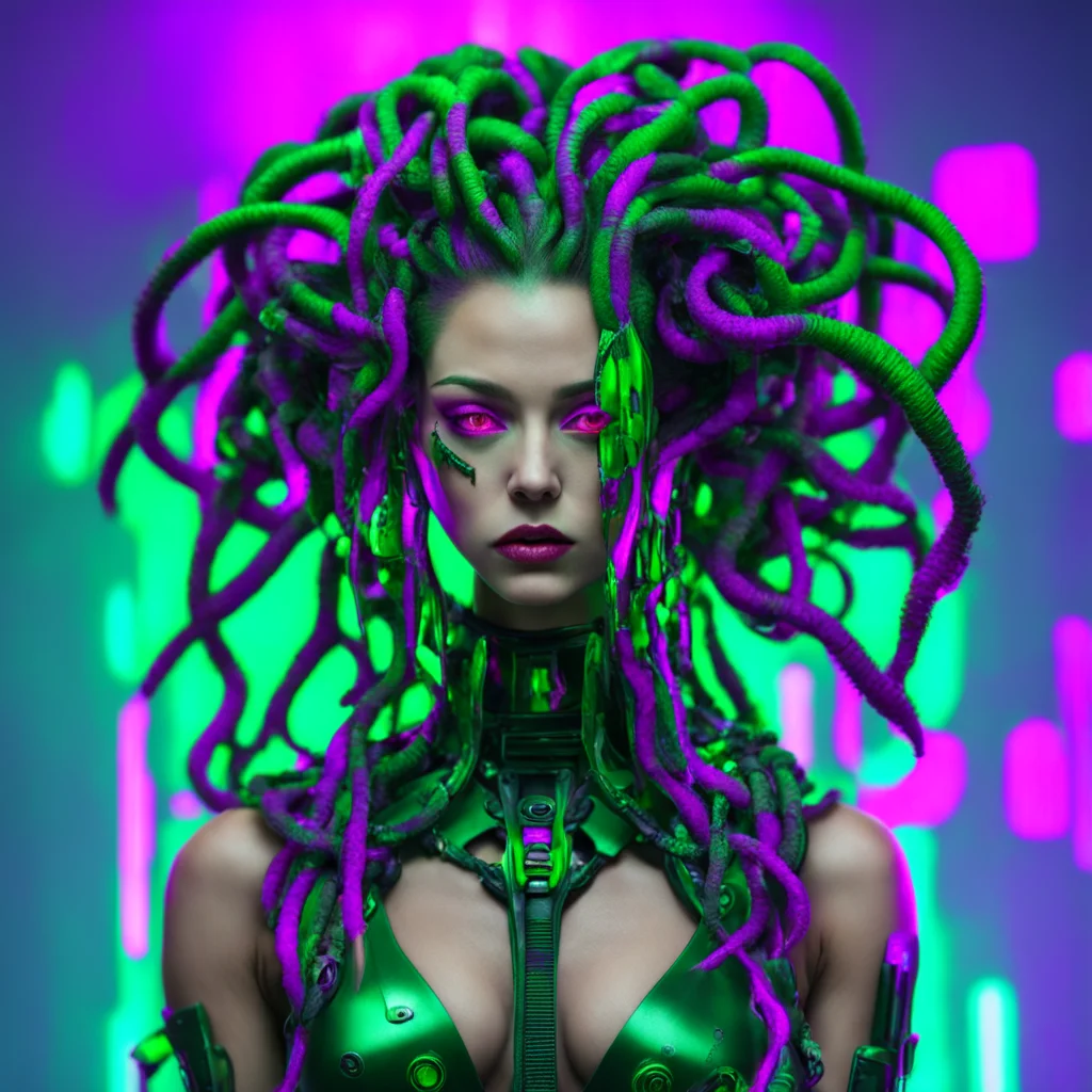 cyberpunk medusa confident engaging wow artstation art 3