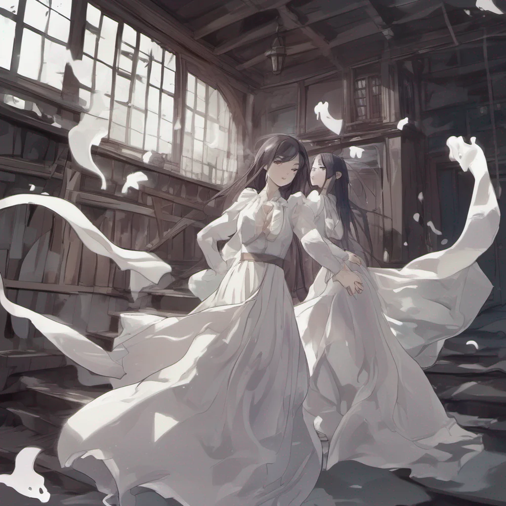 dancing ghosts%2C anime%2C portrait%2C ghost house background good looking trending fantastic 1