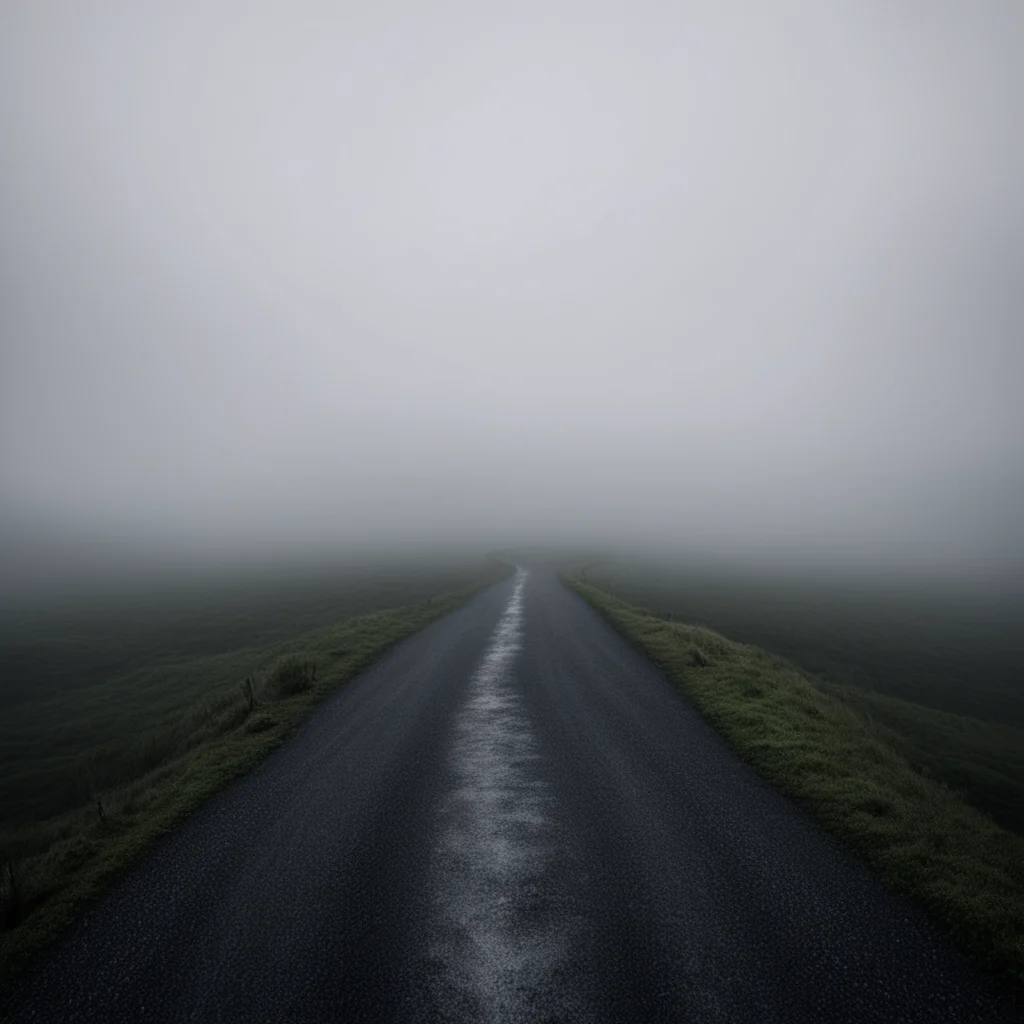dark long and winding road through a foggy uncanny emprty land amazing awesome portrait 2