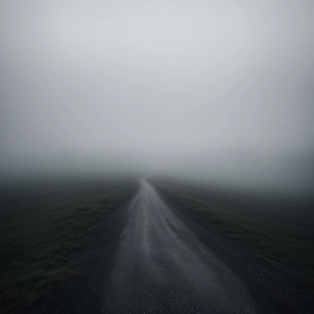 aidark long and winding road through a foggy uncanny emprty land good looking trending fantastic 1