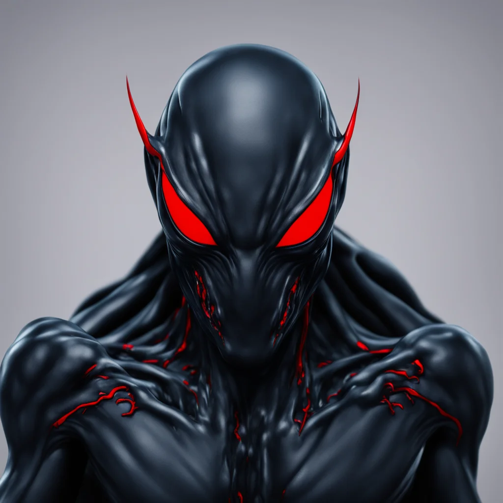 dark navy blue symbiote with red right eye amazing awesome portrait 2