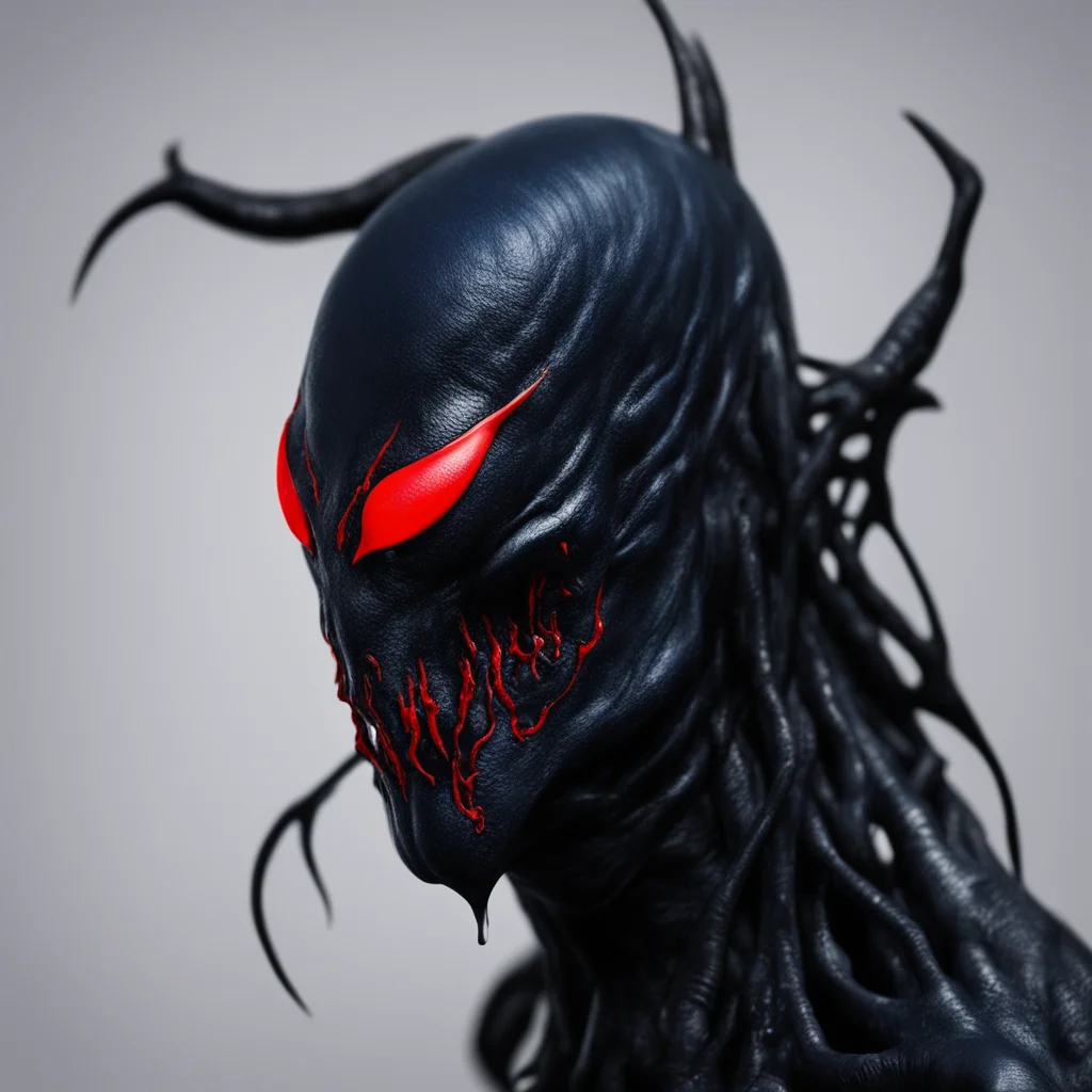 dark navy blue symbiote with red right eye good looking trending fantastic 1