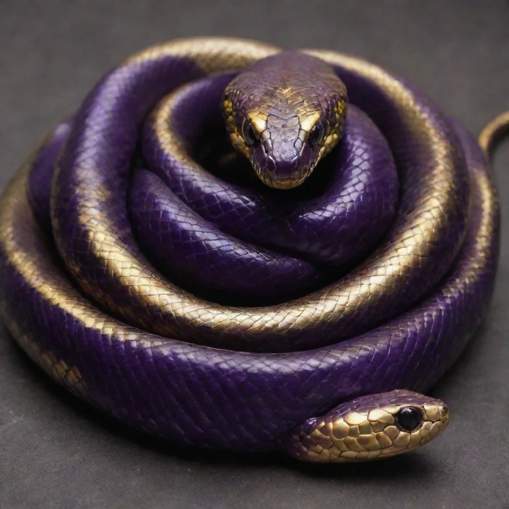 aidark purple and gold snake scary